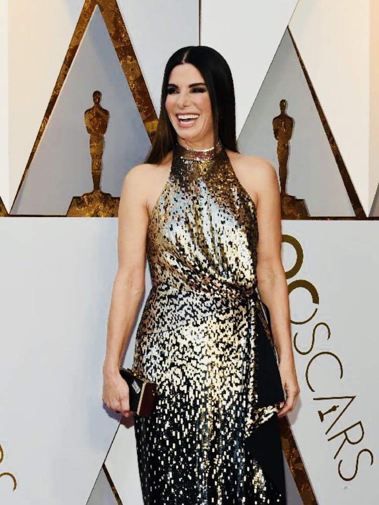 Sandra Bullock Louis Vuitton Dress at the Oscars 2018