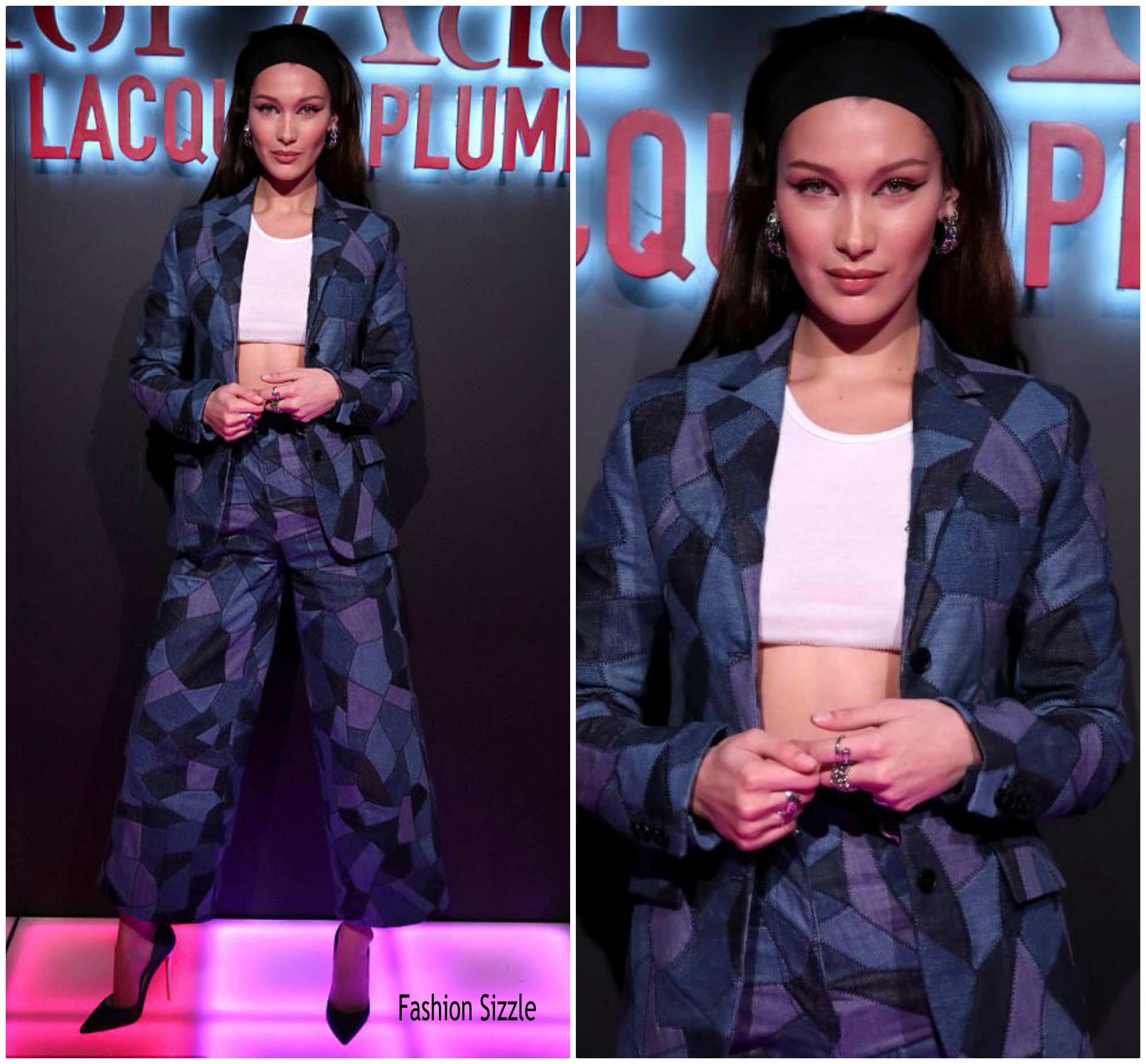 bella-hadid-in-patchwork-suit-dior-addict-lacquer-pump-launch-party-in-la