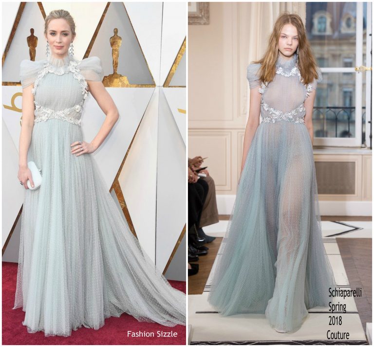 Emily Blunt In Schiaparelli Couture @ Oscars 2018