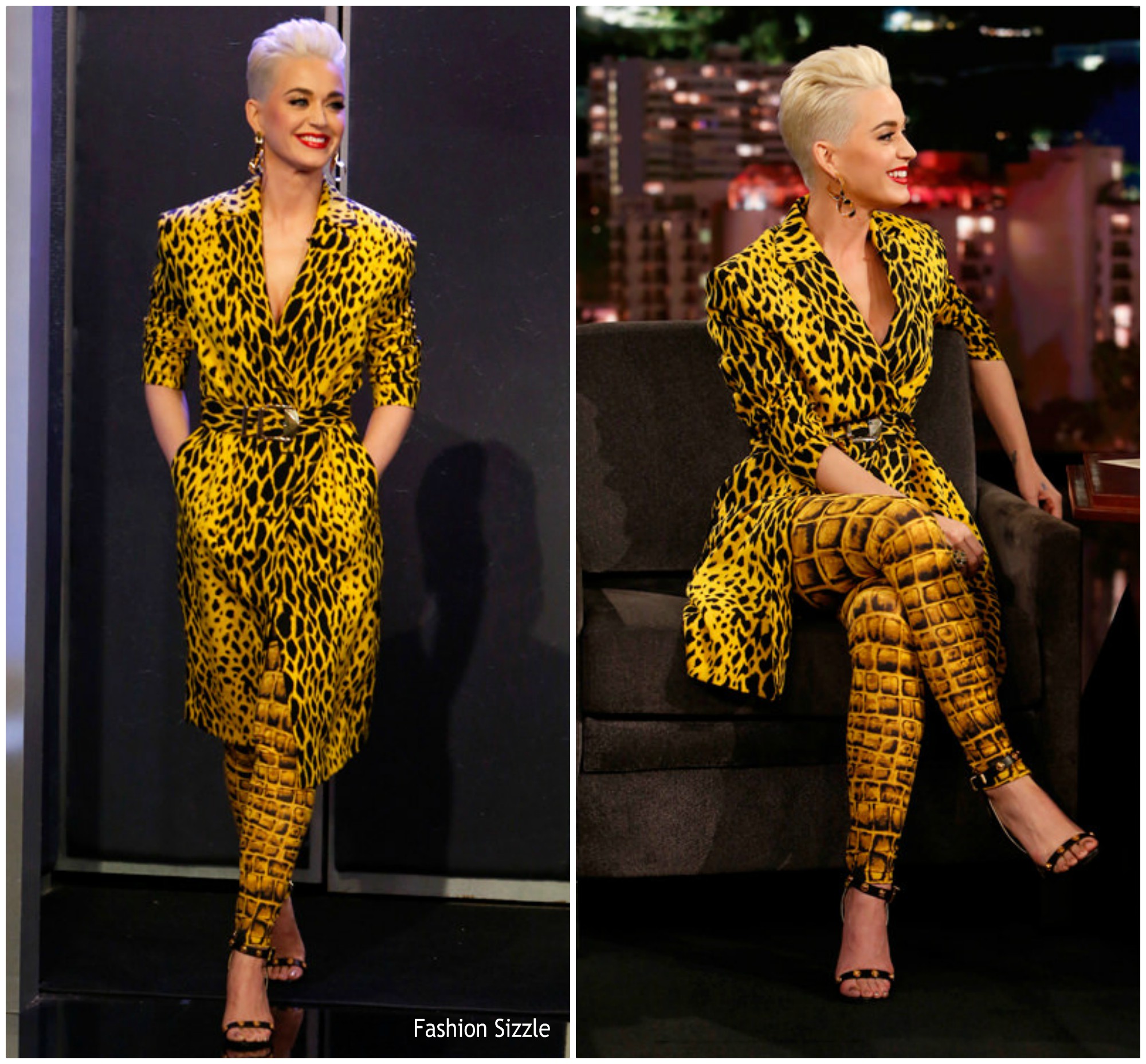 Katy Perry In Versace @ Jimmy Kimmel Live