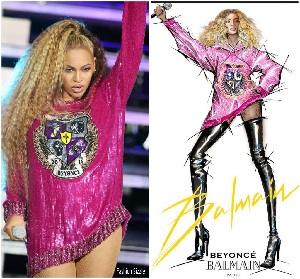 Beyonce Knowles Wears Custom Balmain @ Her Second Coachella Performance