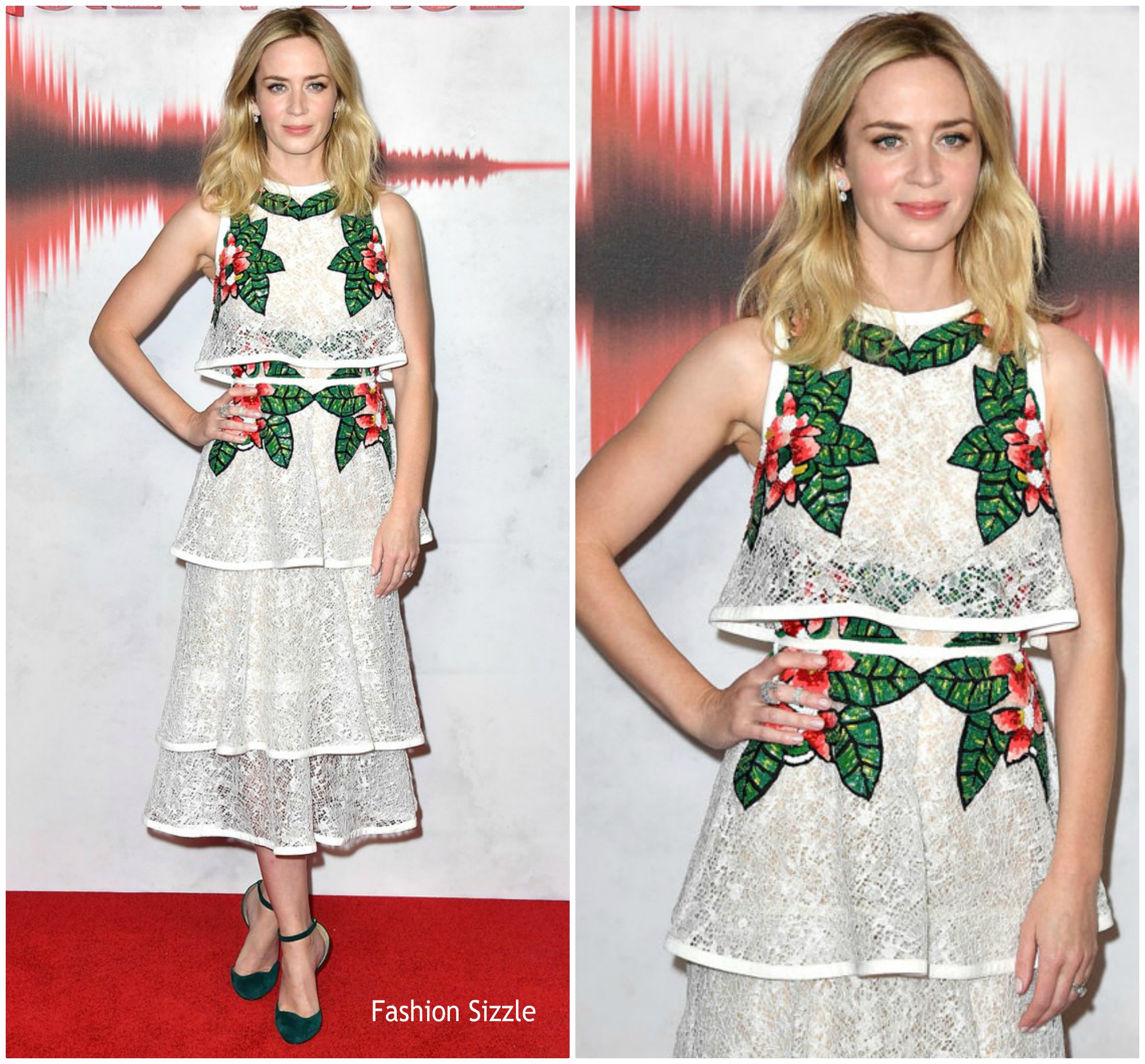 Emily Blunt In Elie Saab   @  ‘A Quiet Place’ London Screening