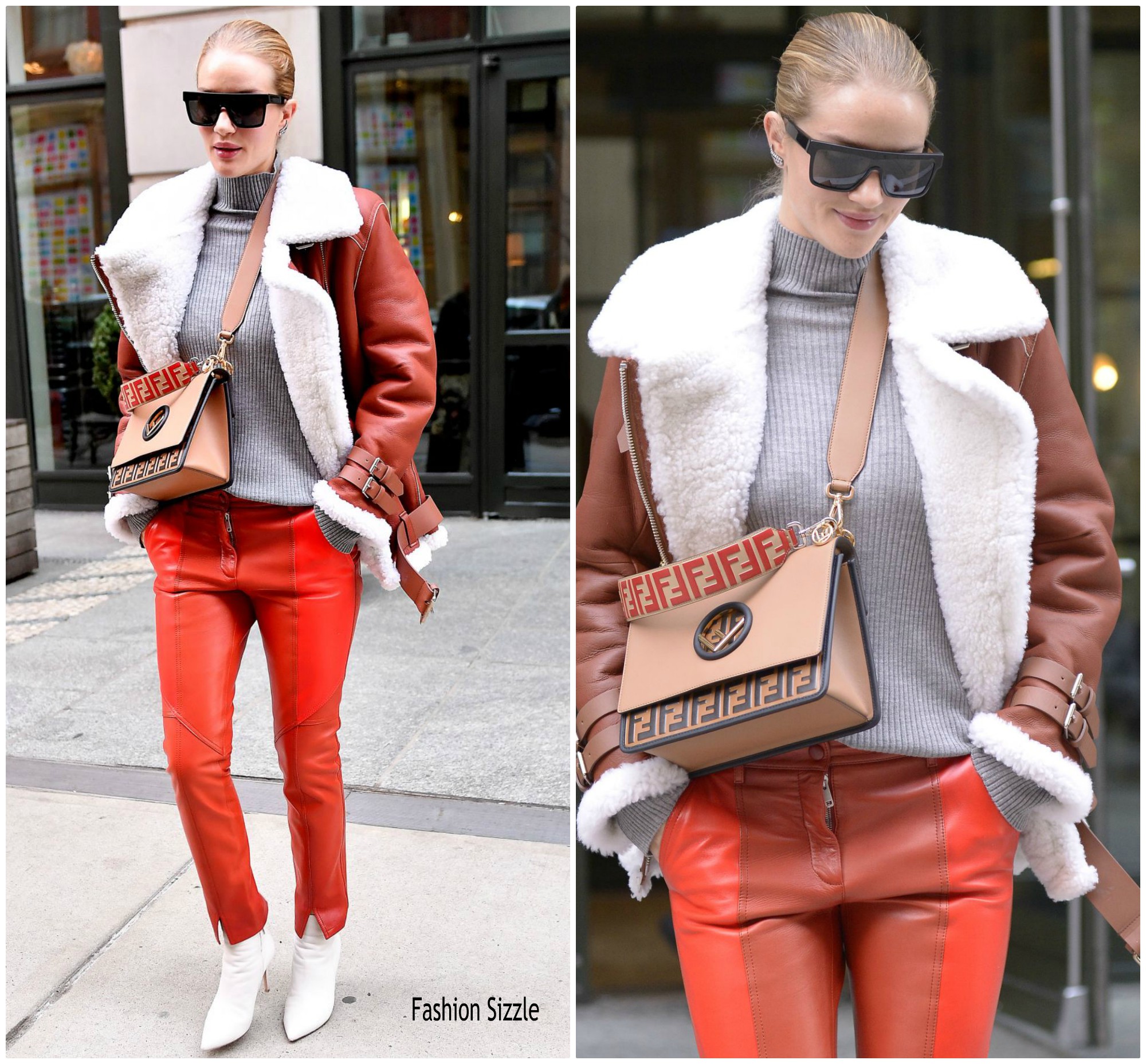 Rosie Huntington-Whiteley In  Acne ,Givenchy  & Chloe – Out In New York