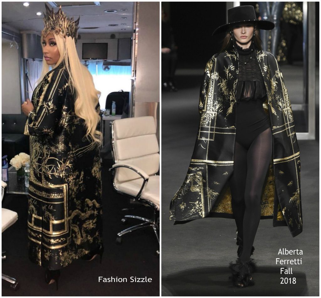 Nicki Minaj In Alberta Ferretti - Instagram Pic Fashionsizzle