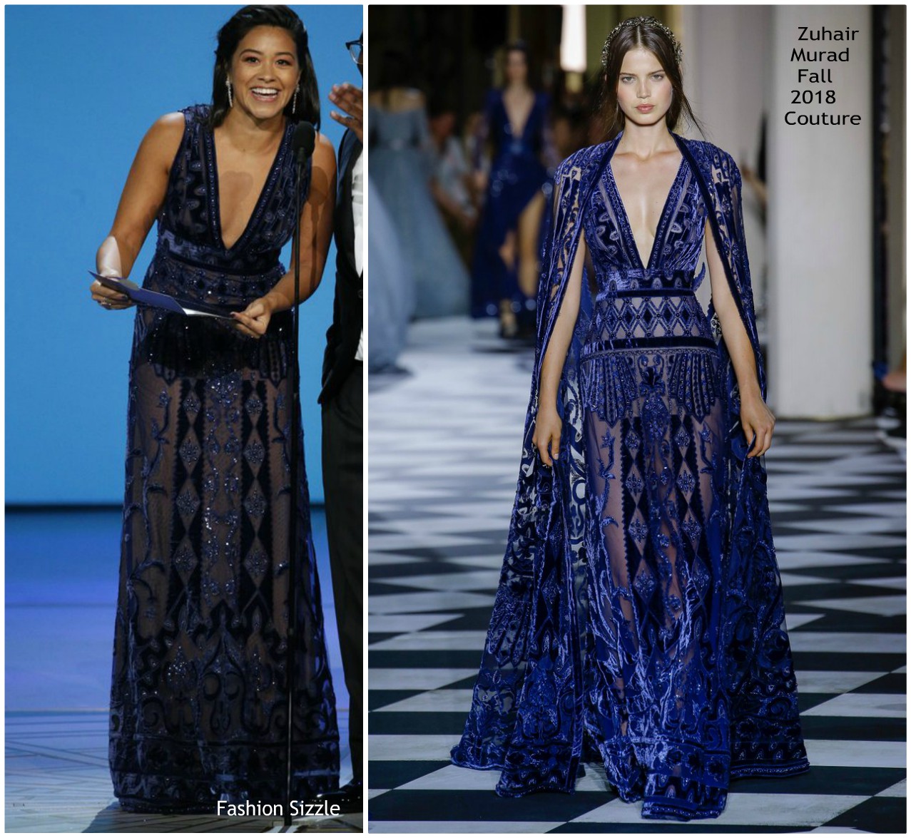 Gina Rodriguez  In Zuhair Murad Couture  @ 2018 Emmy Awards