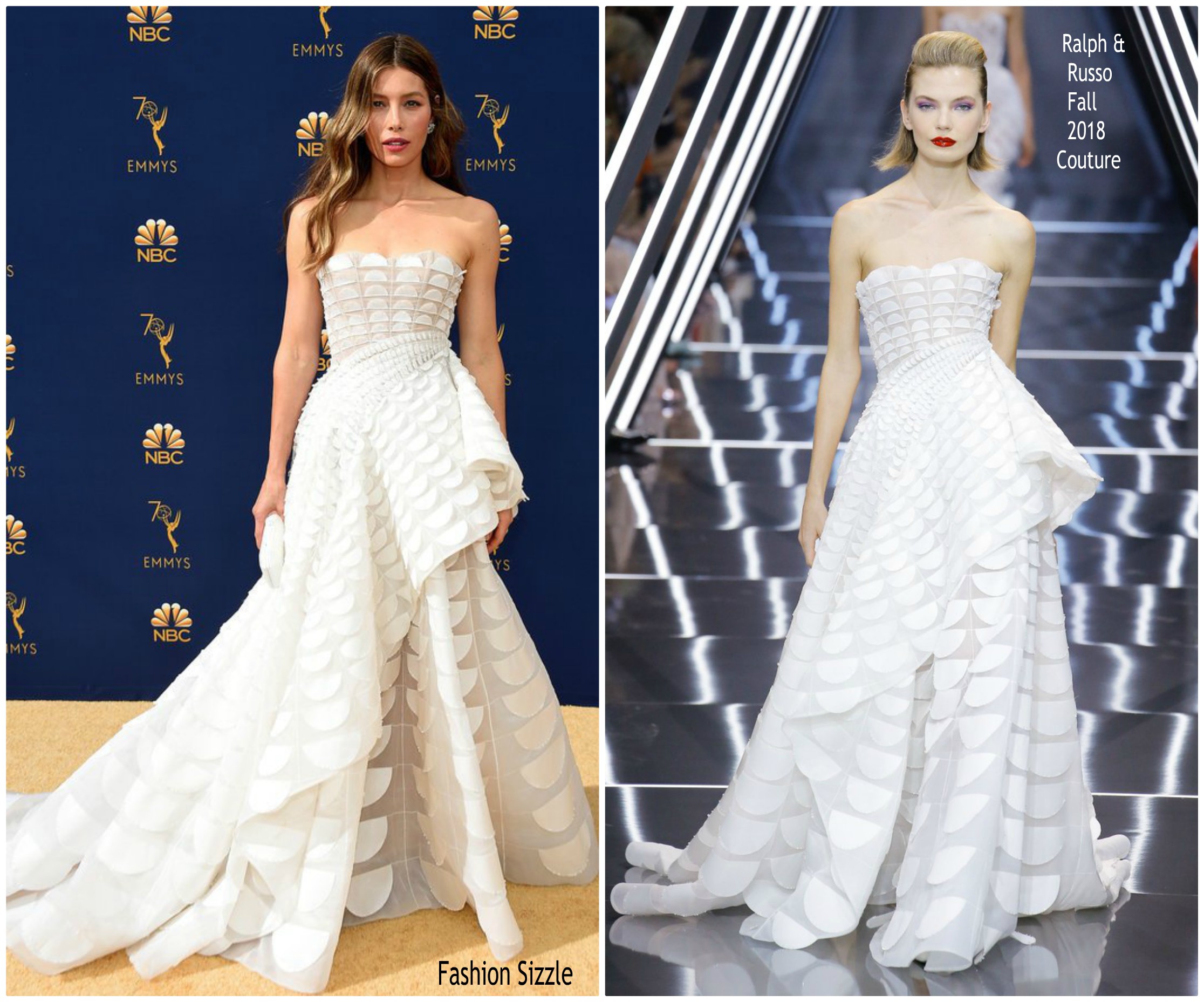 Jessica Biel In Ralph & Russo Couture  @ 2018 Emmy Awards