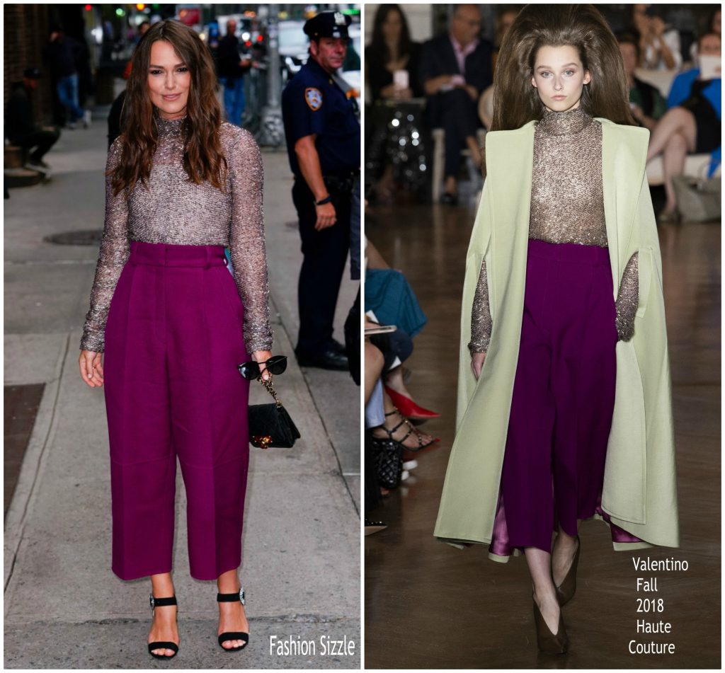 Keira Knightley in Valentino Haute Couture @ 'The Late Show with ...