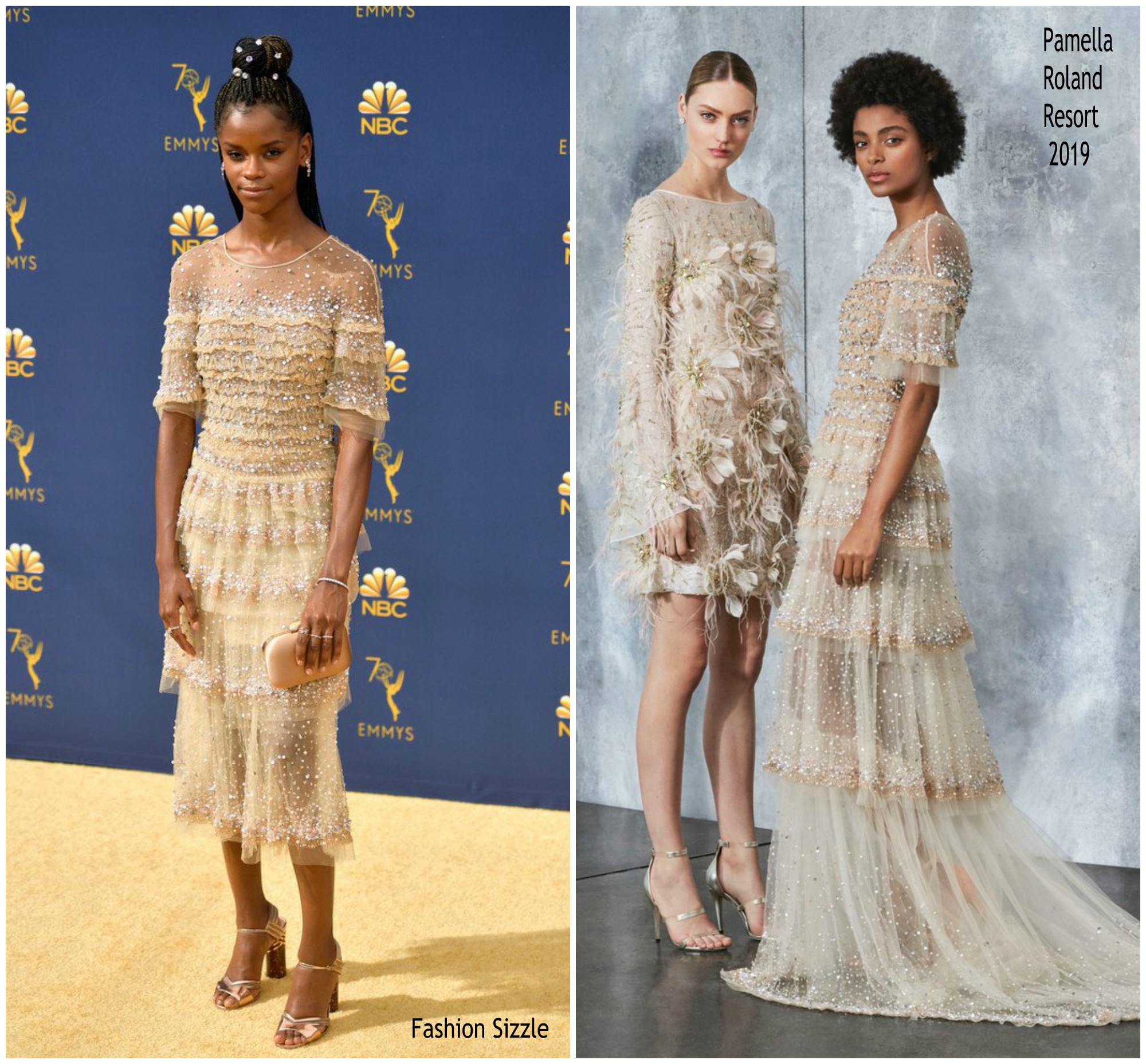 Letitia Wright  In Pamella Roland  @  2018 Emmy Awards
