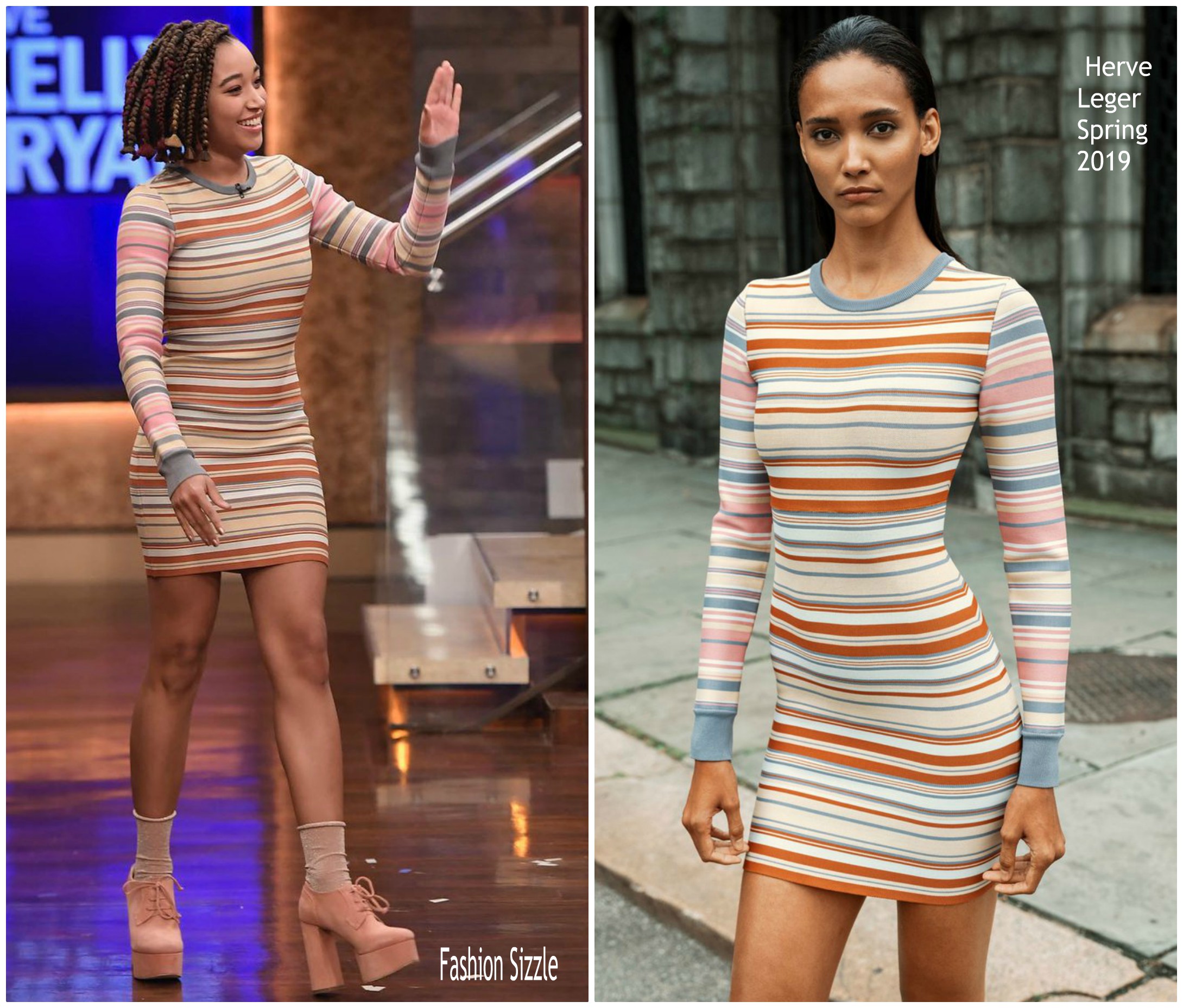 Amandla Stenberg  In Herve Leger  @  “LIVE with Kelly and Ryan”.