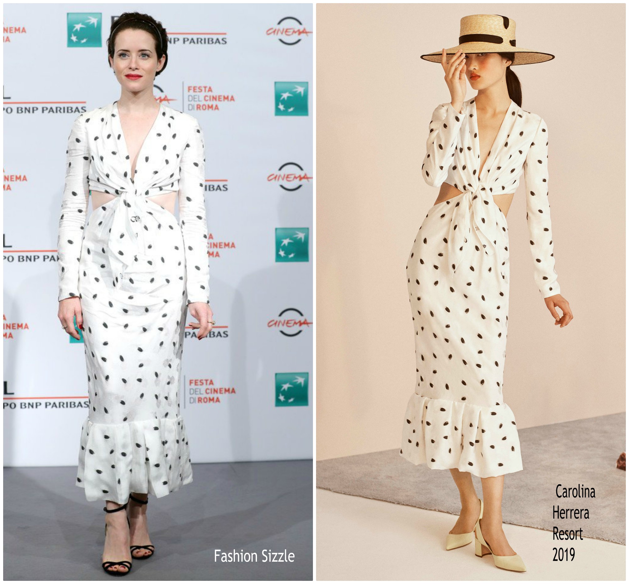 Claire Foy in Carolina Herrera @ ‘The Girl in the Spider’s Web’ Rome Film Festival Photocall