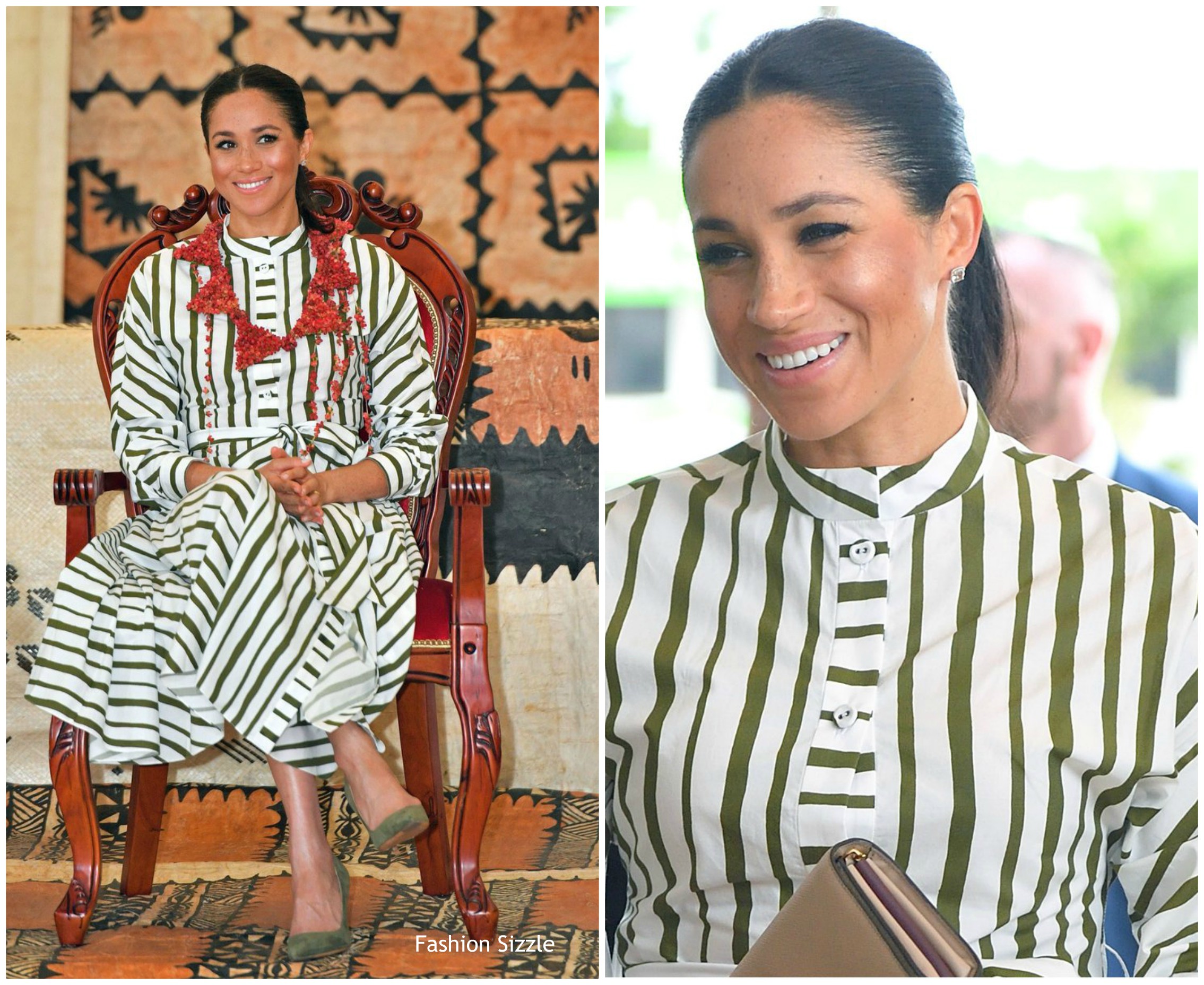 Meghan Markle  Duchess of Sussex In  Martin Grant @ Tonga Tour