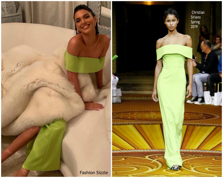 Kendall Jenner In Christian Siriano @ Kardashians Christmas Party 2018
