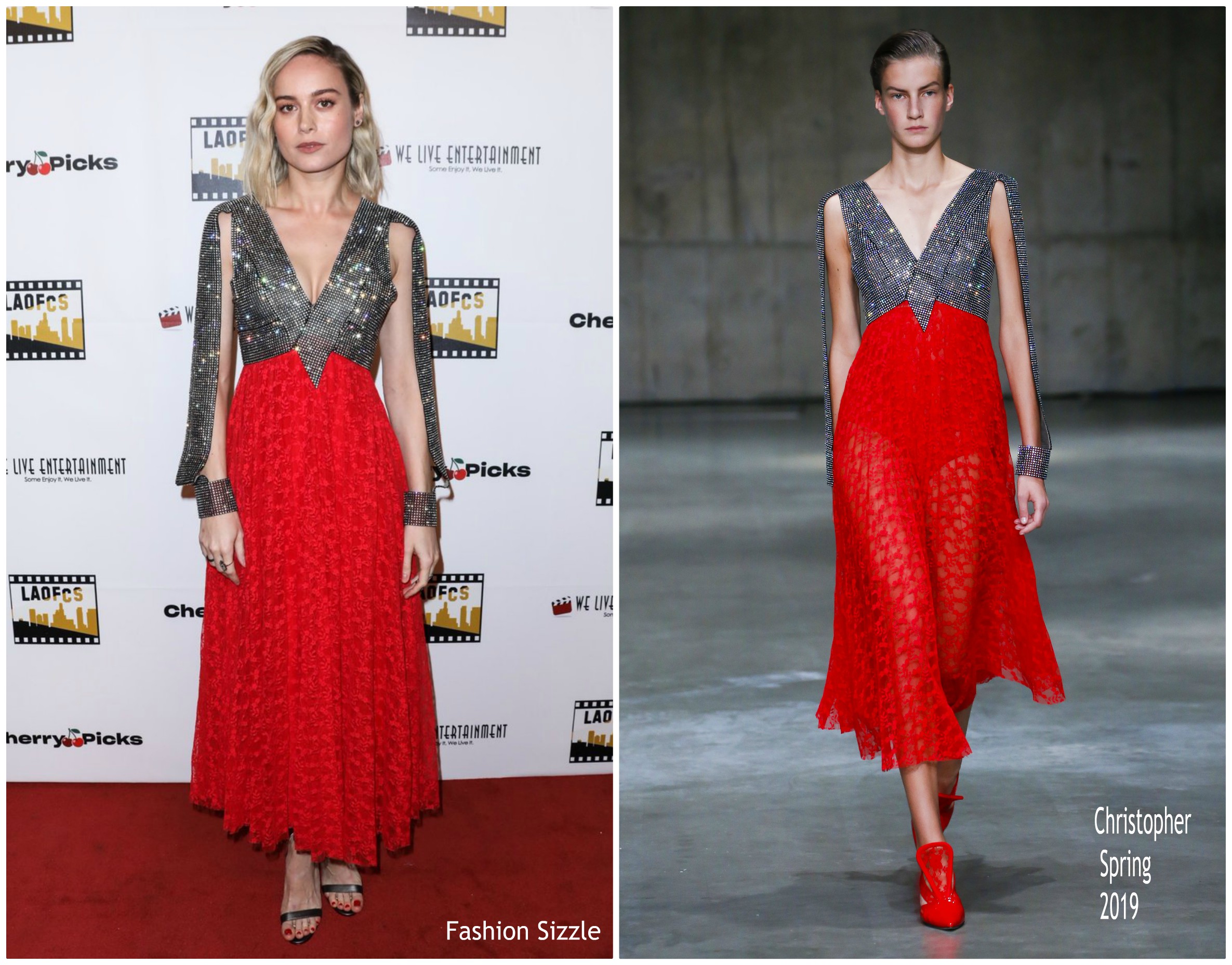 Brie Larson In Christopher Kane  @ 2nd Annual Online Film Critics Society Awards