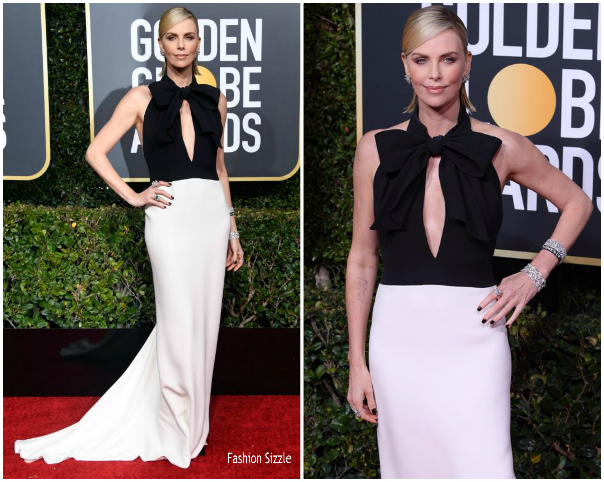 Charlize Theron In Christian Dior Haute Couture  @ 2019 Golden Globe Awards