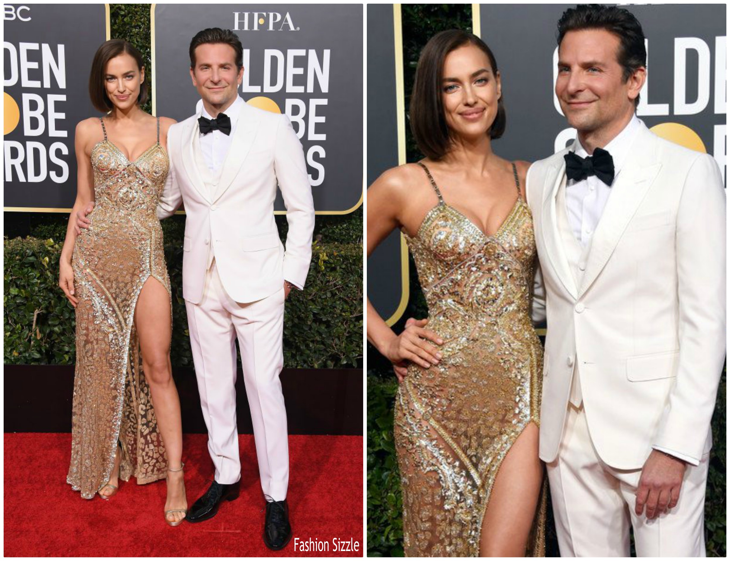 Irina Shayk In Atelier Versace & Bradley Cooper In Gucci  @ 2019 Golden Globe Awards