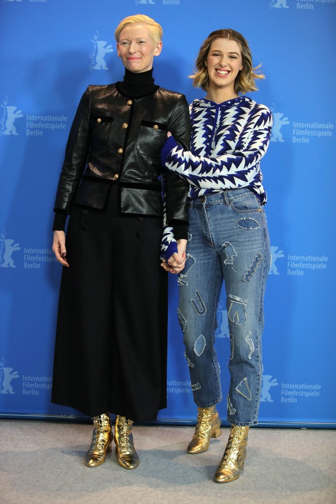 Tilda Swinton and Honor Swinton Byrne, both in Chanel @ ‘The Souvenir’ Berlin International Film Festival Photocall