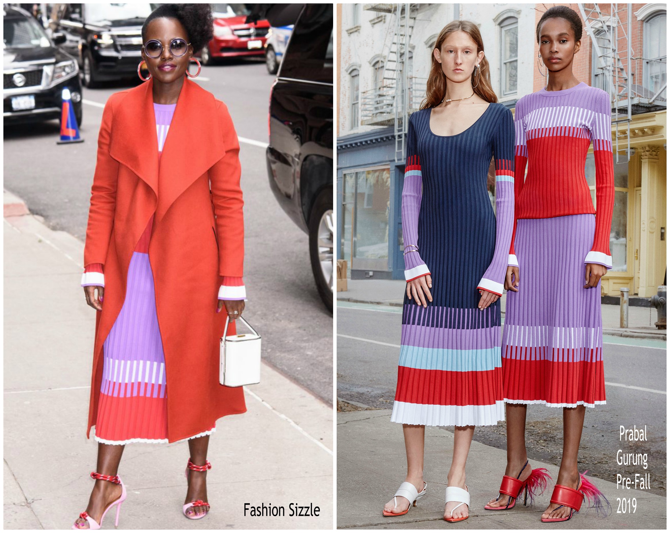 Lupita Nyong’o In Prabal Gurung & Bande Noir @  The Late Show with Stephen Colbert