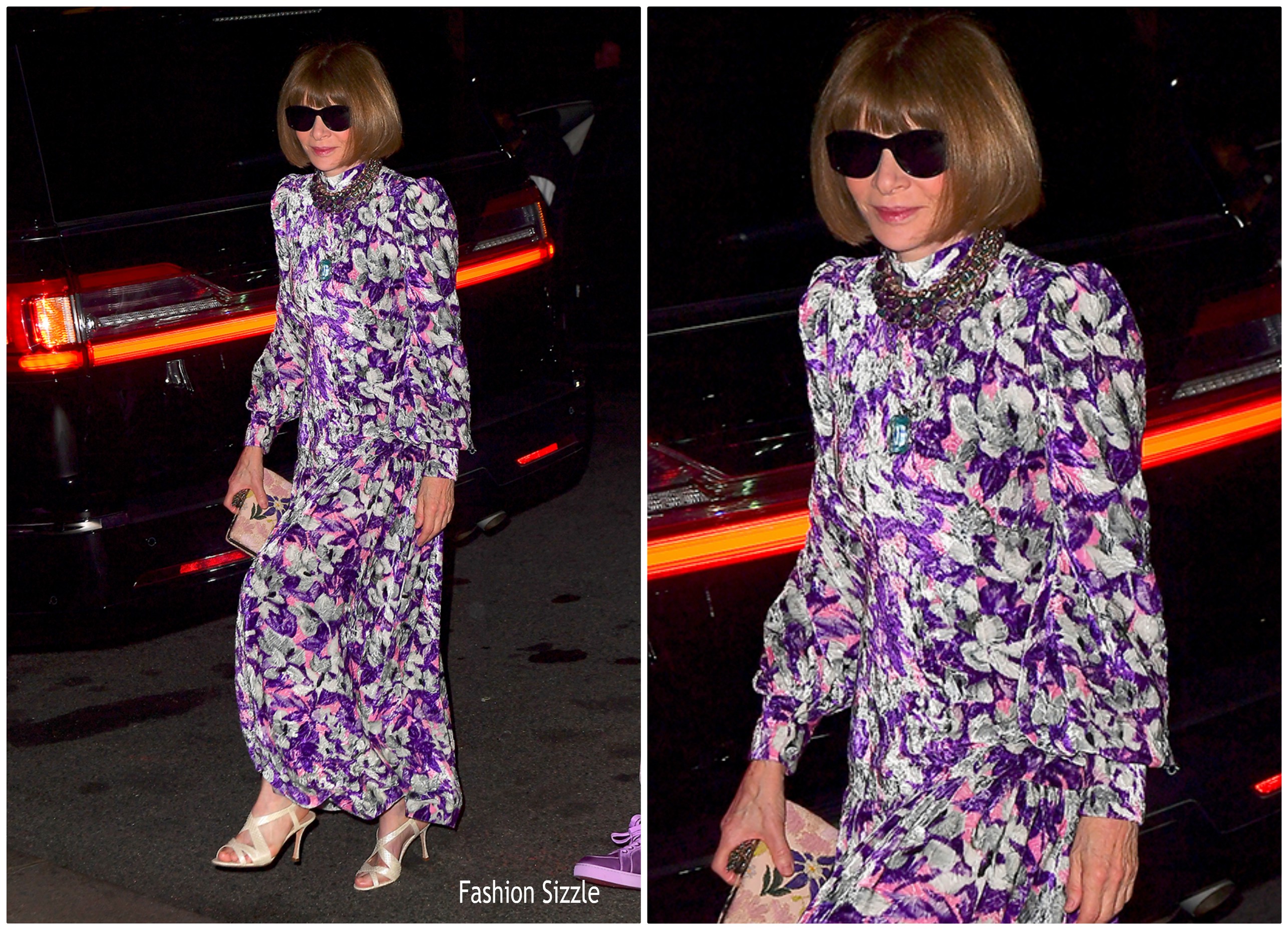 Anna Wintour  in Floral dress @ Marc Jacobs And Char Defrancesco’s Wedding Reception