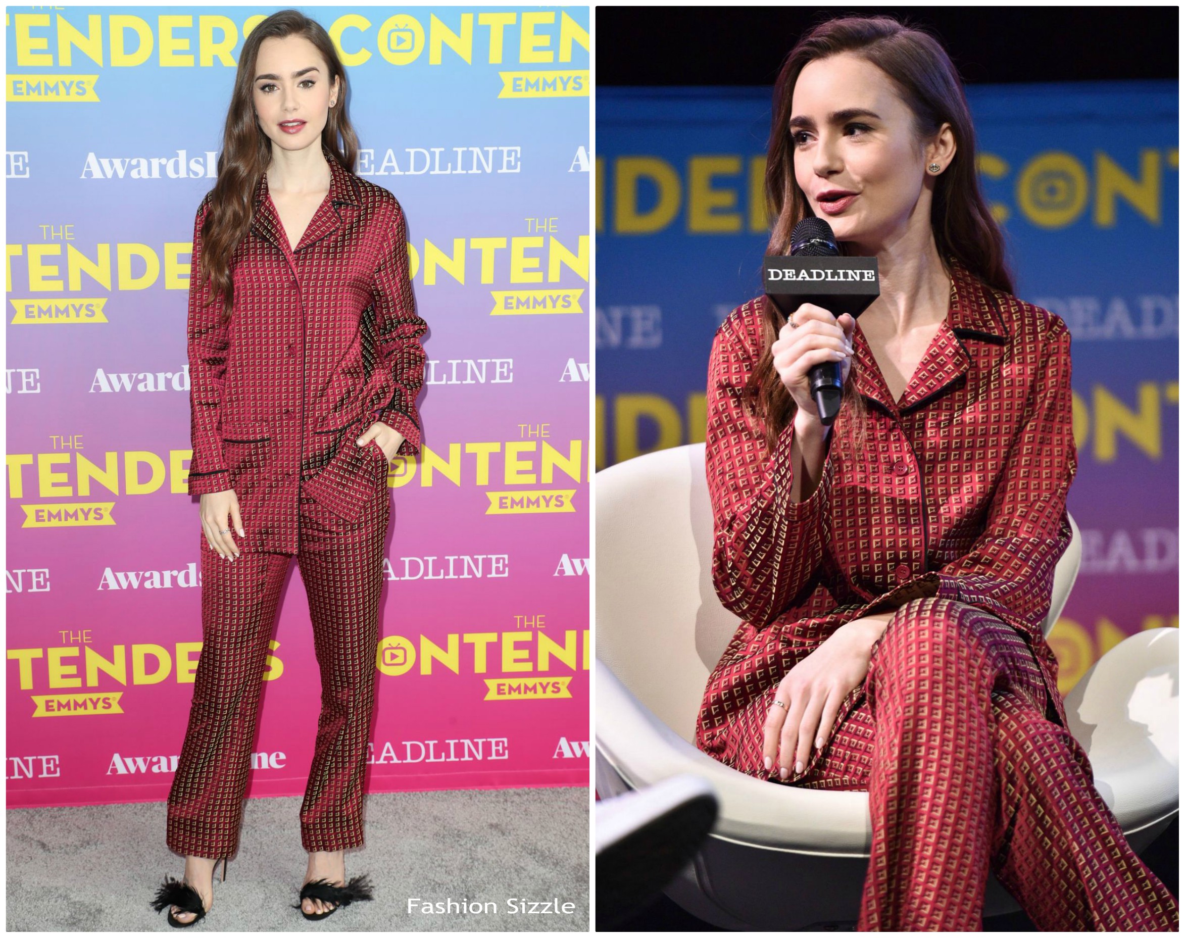 Lily Collins  In Etro @ Contenders Emmys Event In LA