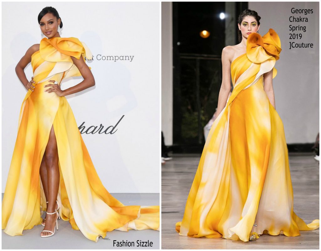 Jasmine Tookes In Georges Chakra Couture @ 2019 amfAR Cannes Gala