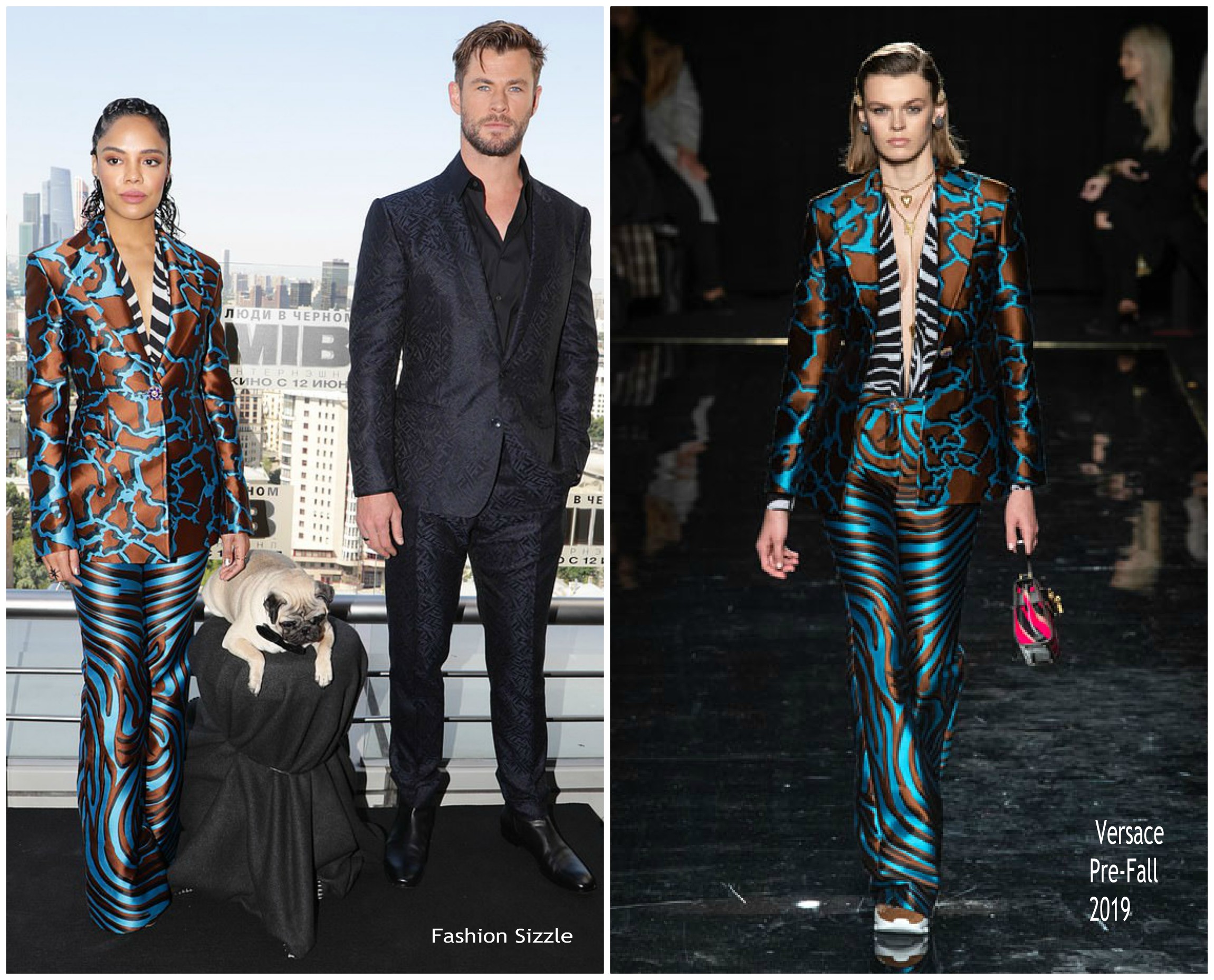 Tessa Thompson in Versace @ ‘Men in Black: International’ Moscow Photocall