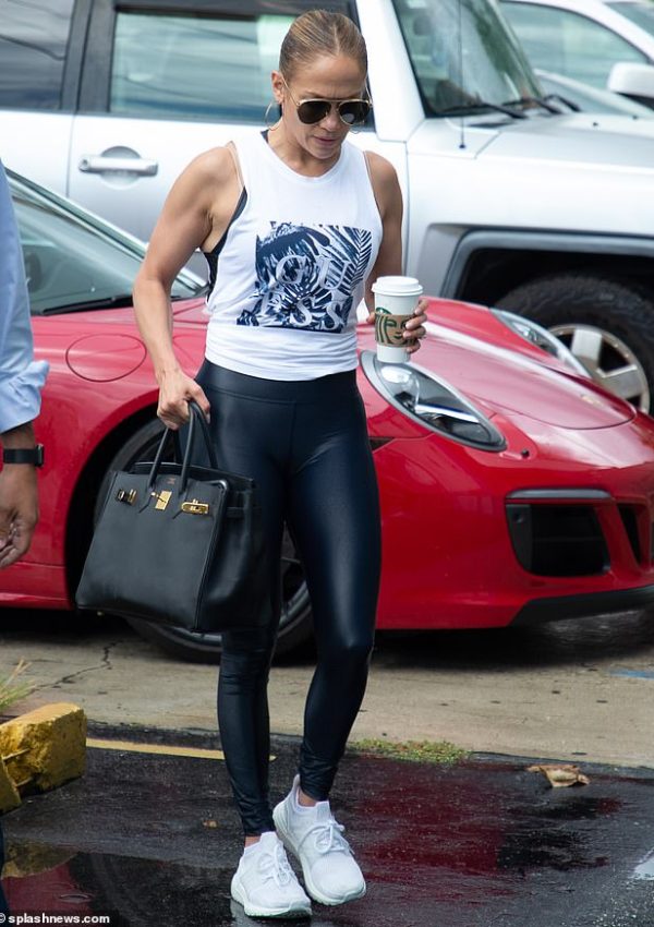Jennifer Lopez  Carries Hermes Bag  To  Workout In  Miami