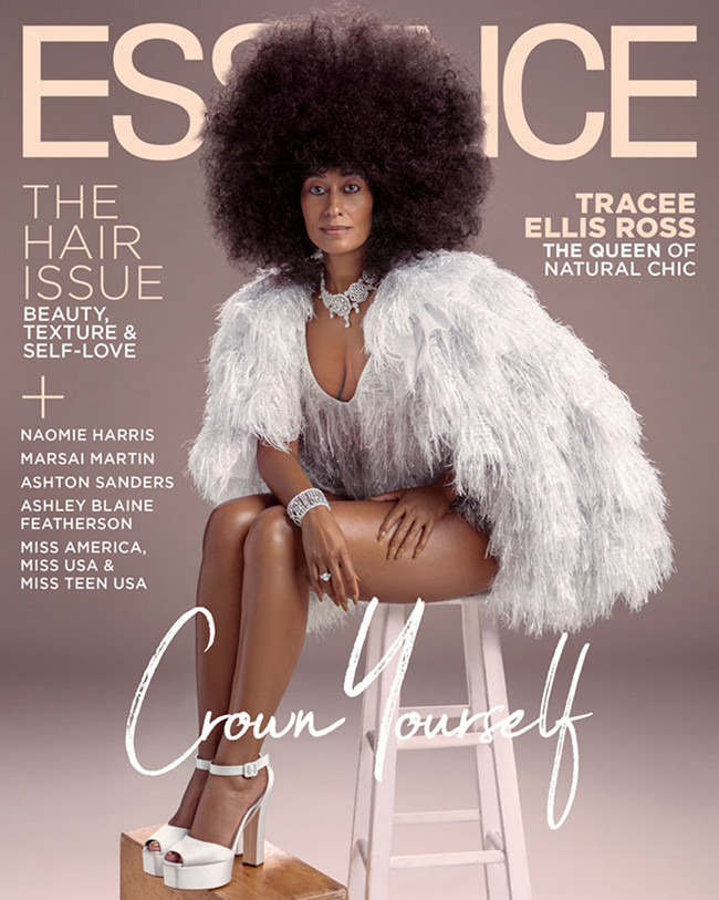Tracce Ellis Ross Covers   Essence October  2019  “The Hair Issue”