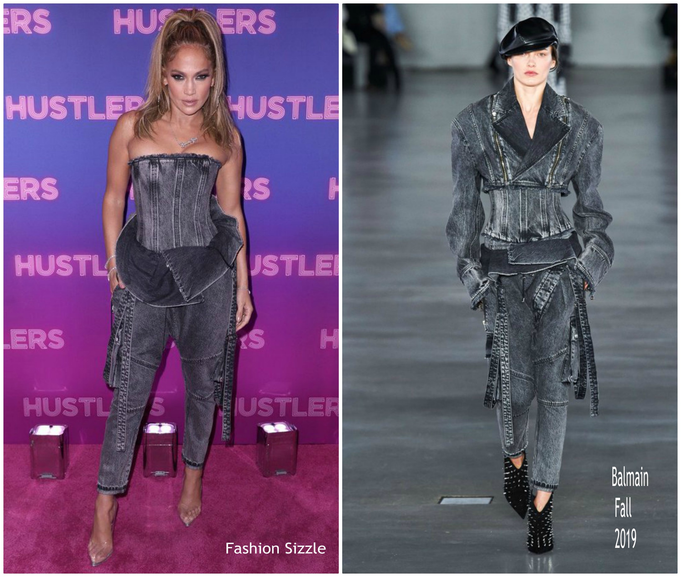 Jennifer Lopez In Balmain @ Alexander Wang Presented “Hustlers”  New York Screening