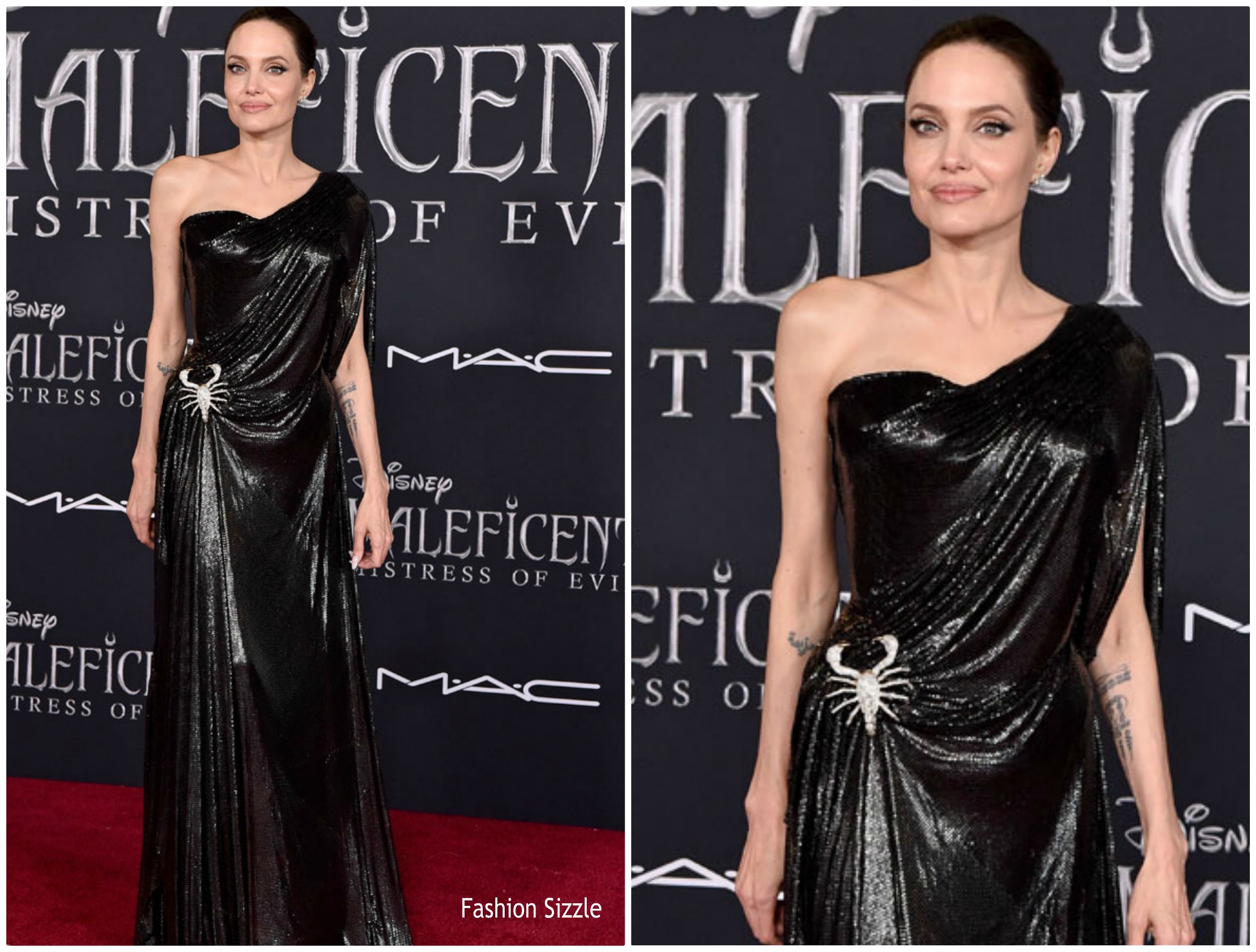 Angelina Jolie  In  Atelier Versace  @ The ‘Maleficent: Mistress Of Evil’ World Premiere