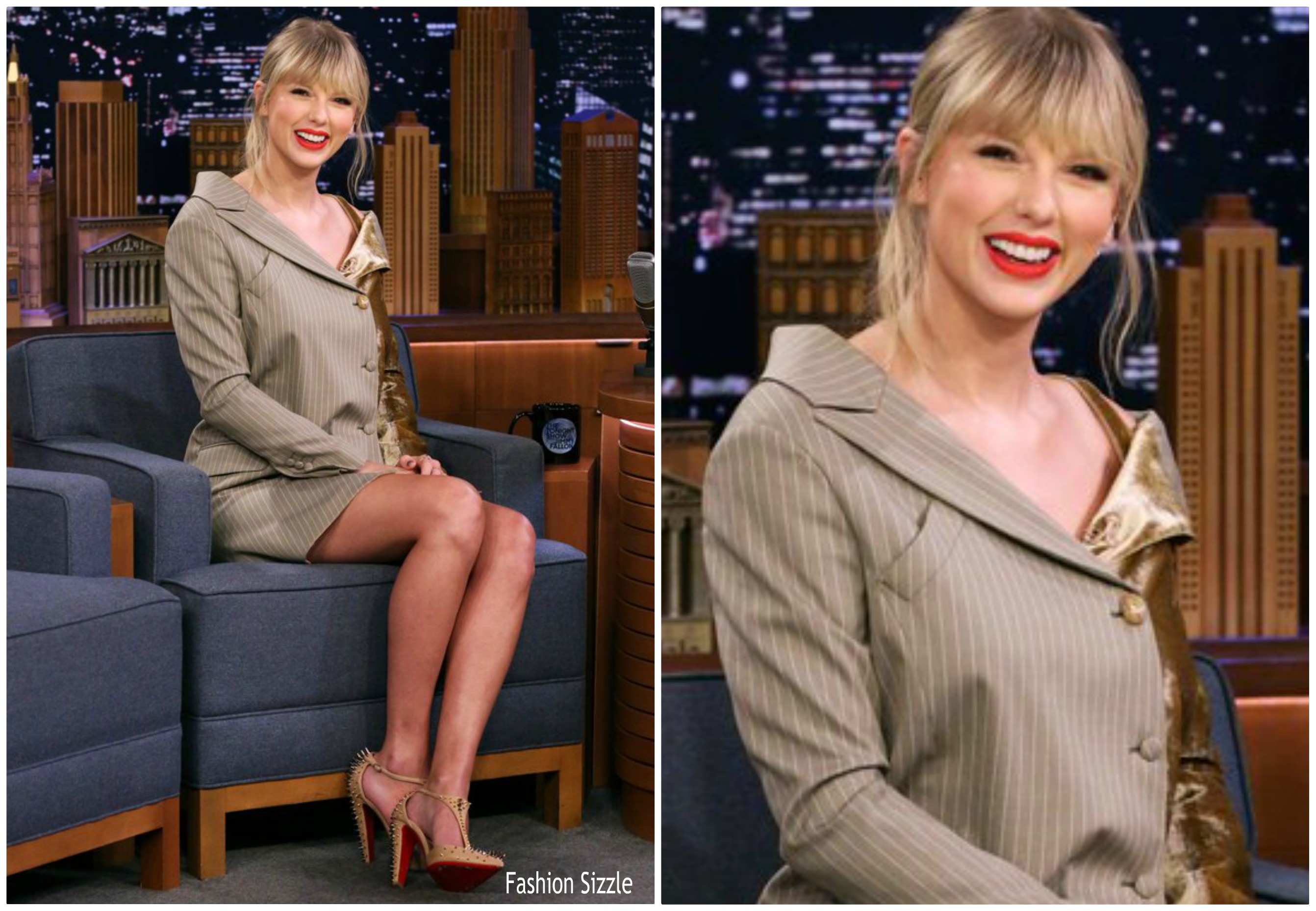 Taylor Swift  In Each Other  Blazer Dress  @ “The Tonight Show Starring Jimmy Fallon”