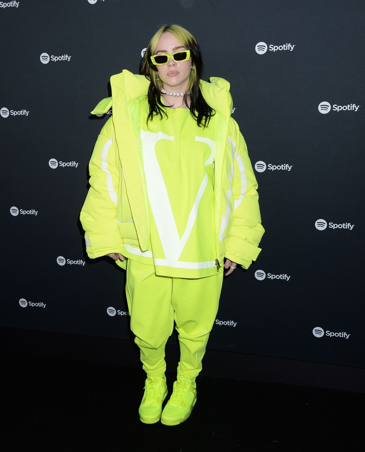 Billie Eilish In Neon Outfit @ Spotify Best New Artist 2020 Party in LA ...