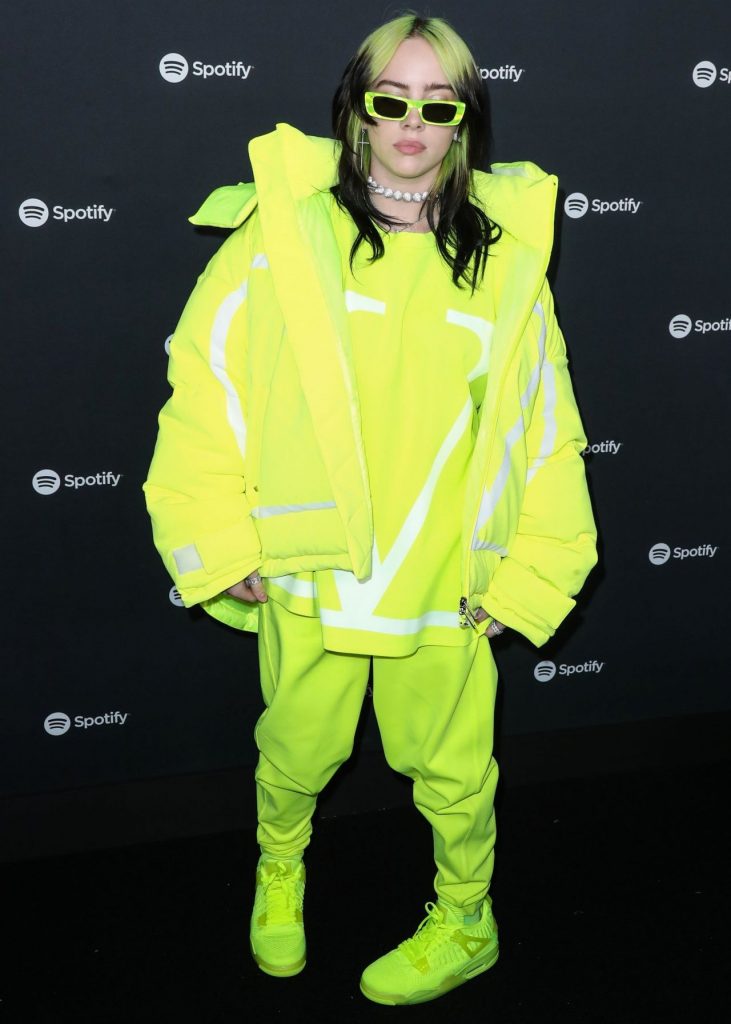 Billie Eilish In Neon Outfit @ Spotify Best New Artist 2020 Party in LA ...