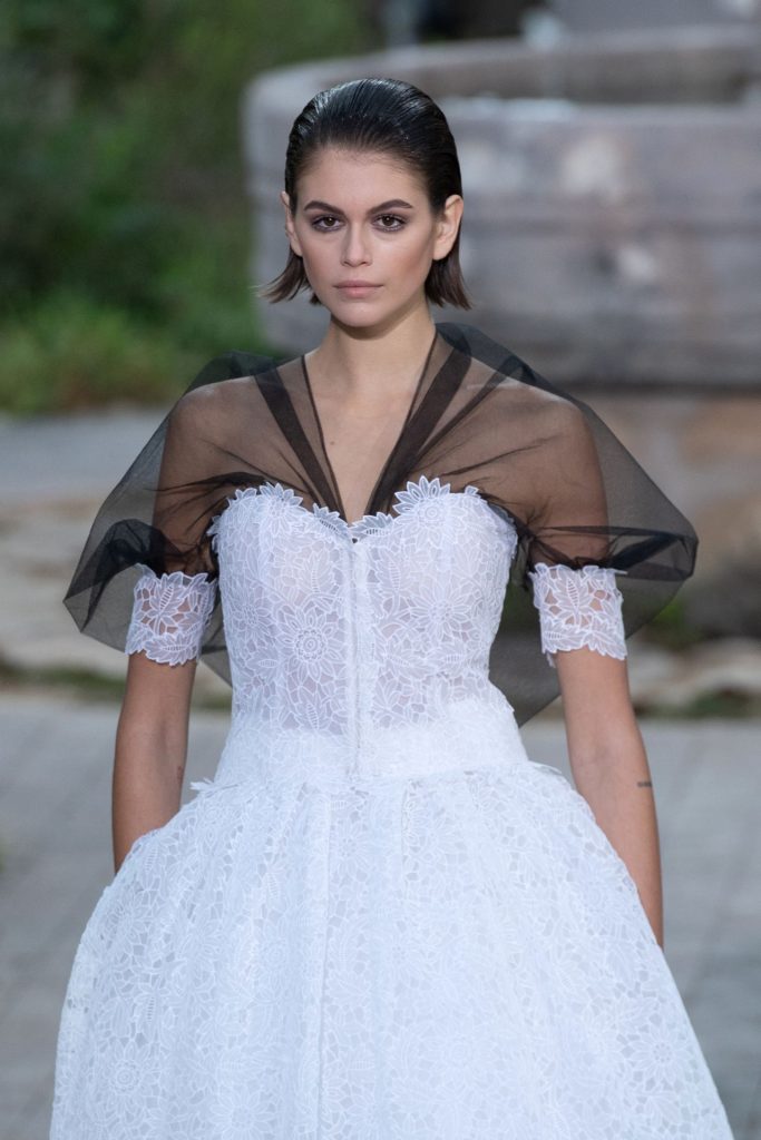 Kaia Gerber Sports Teased Hair and a Feathered Peplum at Chanel's  Spring/Summer 2019 Couture Show