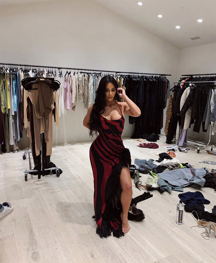 Kim Kardashian In Vintage Roberto Cavalli For  Instagram Pic