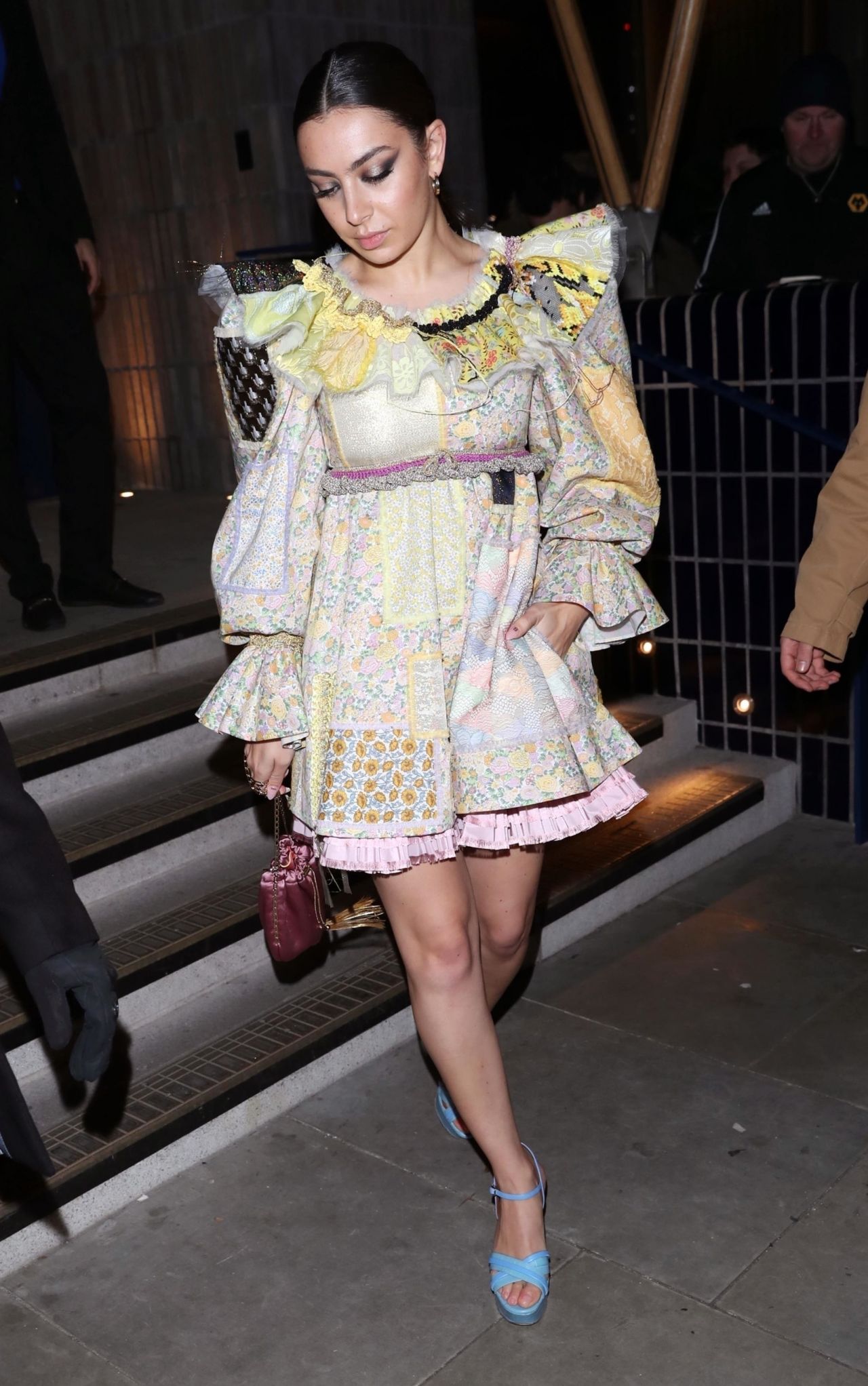 Charli XCX  In Patchwork Ruffled Dress Love Magazine Party in London