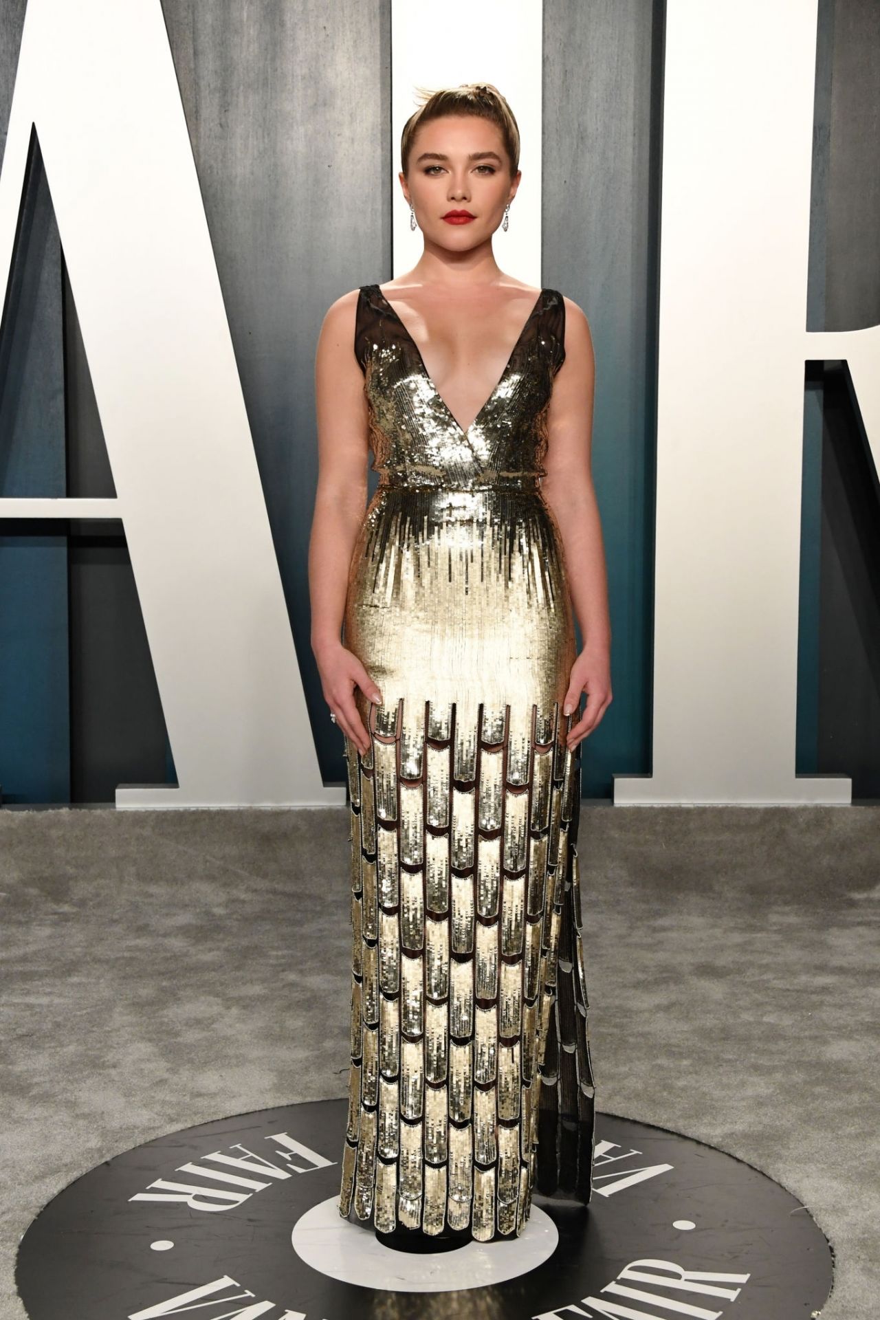Florence Pugh In Louis Vuitton @ 2020 Vanity Fair Oscar Party