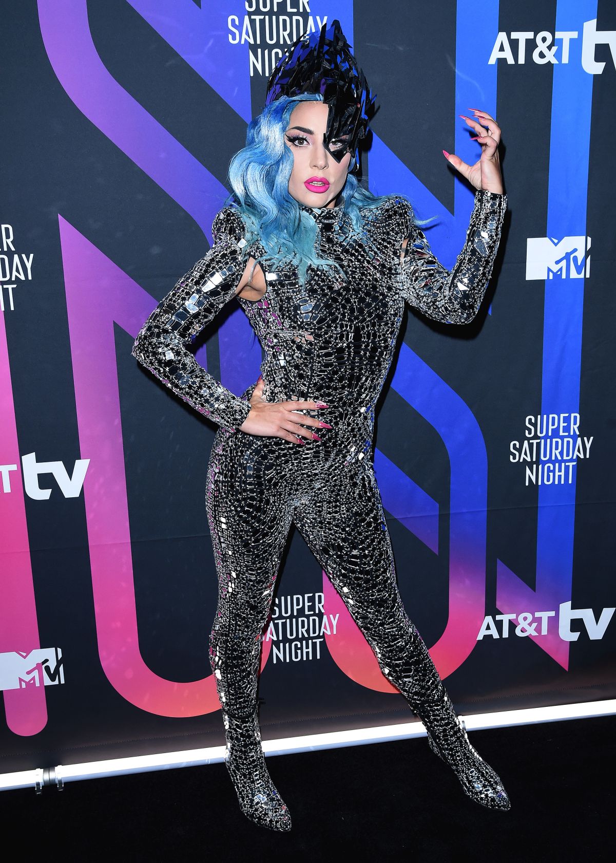 Lady Gaga In  Tom Ford Catsuit @  AT&T’s TV Super Saturday Night