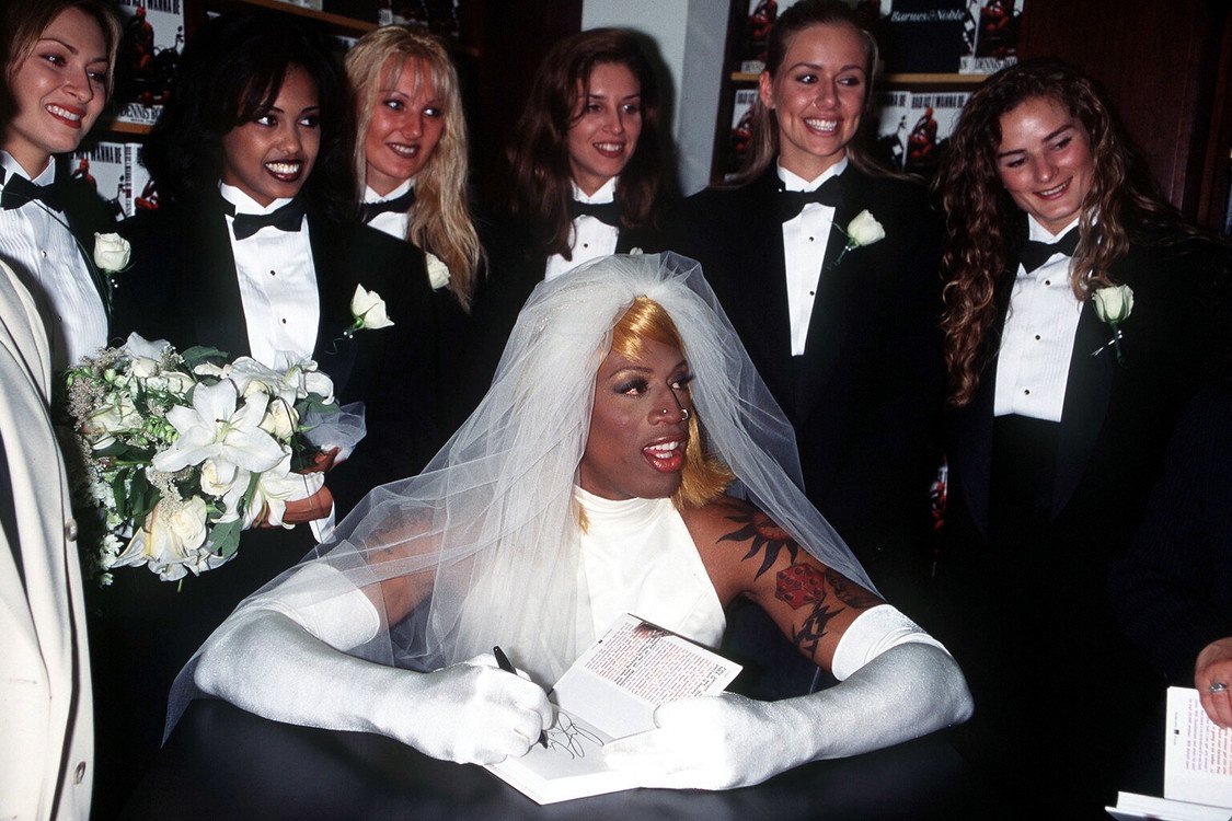 Dennis Rodman Wore  A Wedding Dress & Claimed To Marry himself