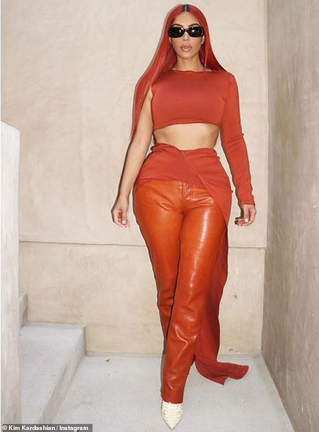 Kim Kardashian West In Helmut Lang Leather Pants @ Instagram