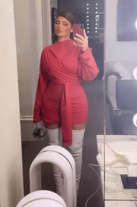 Kylie Jenner In Balenciaga Wrap Dress @ Instagram Story August 20, 2020