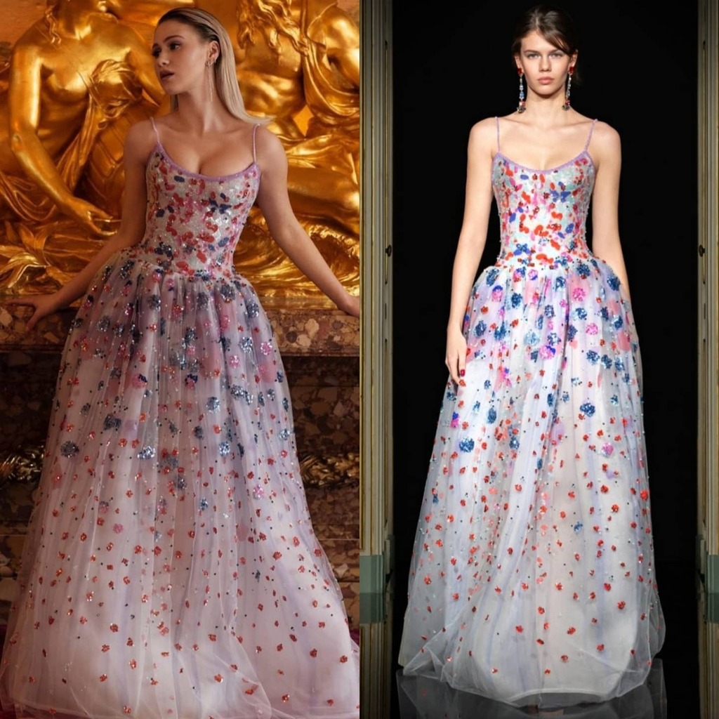 Maria Bakalova Wore  Giorgio Armani Privé Haute Couture @ 2021 BAFTA Awards