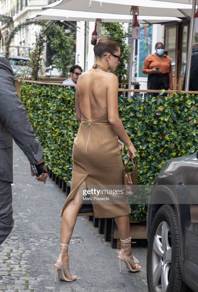 Hailey Bieber's LaQuan Smith Cutout Dress in Paris