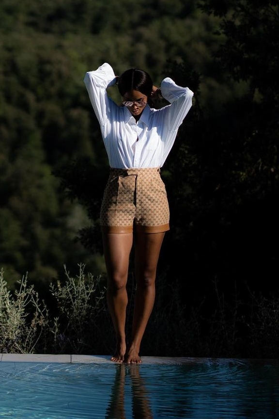 Ciara  Wearing Gucci Shorts @ Instagram