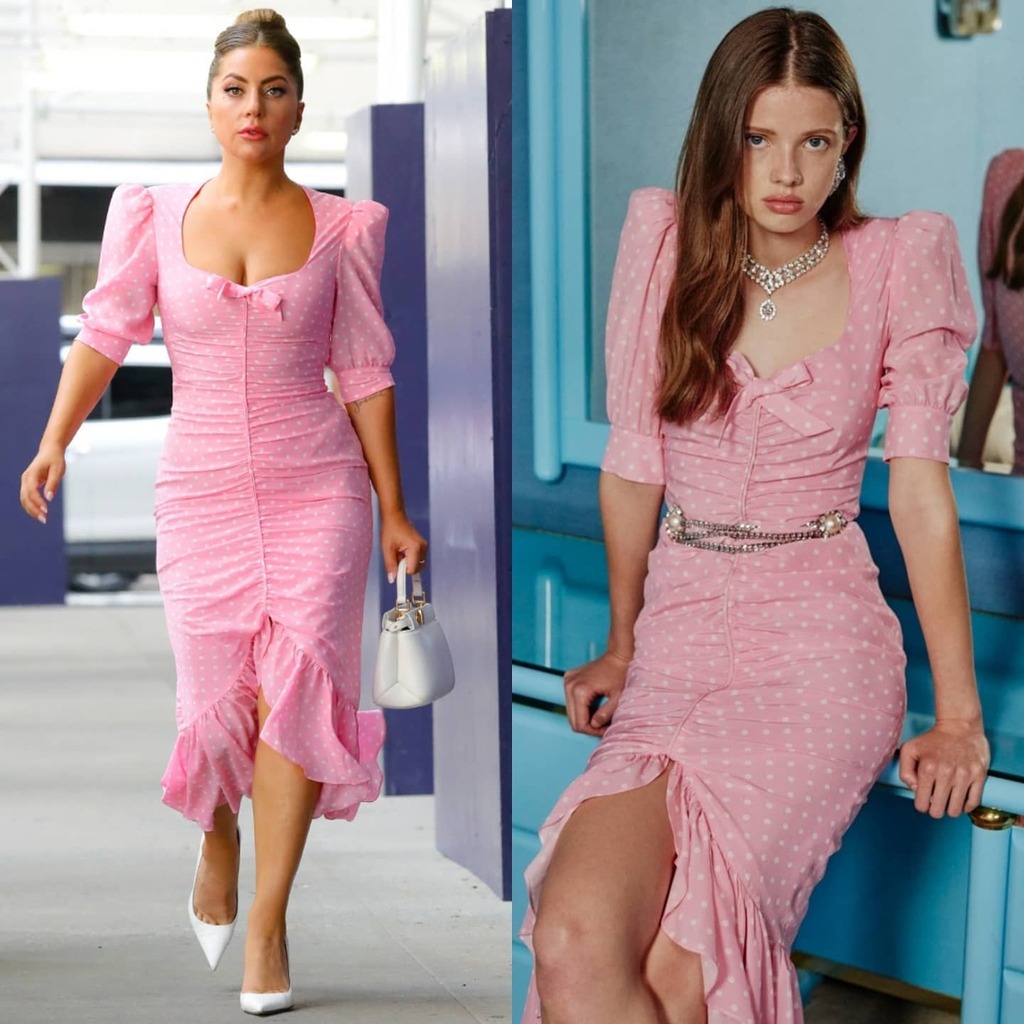 Lady Gaga Wears Alessandra Rich Dress  Out In New York