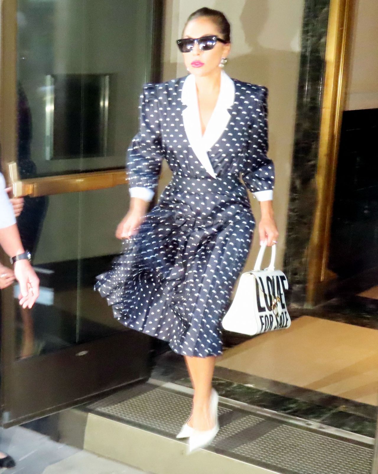 Lady Gaga  Wears Polka Dot Dress @ Lexington Avenue in New York 07/31/2021