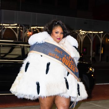 lizzo-wears-viktorrolf-dont-be-a-drag-just-be-a-queen-coat-in-new-york