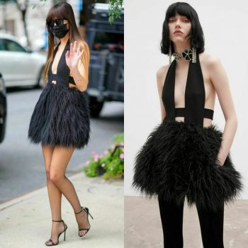 dakota-johnson-wore-black-feathered-mini-dress-out-in-new-york