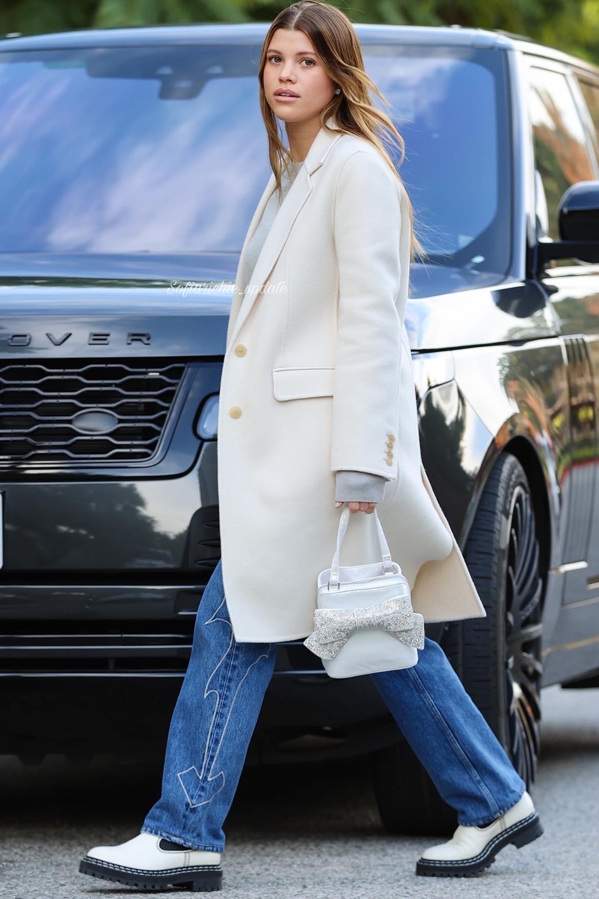 Sofia Richie  wears White  The Row  Coat Out In Beverly Hills