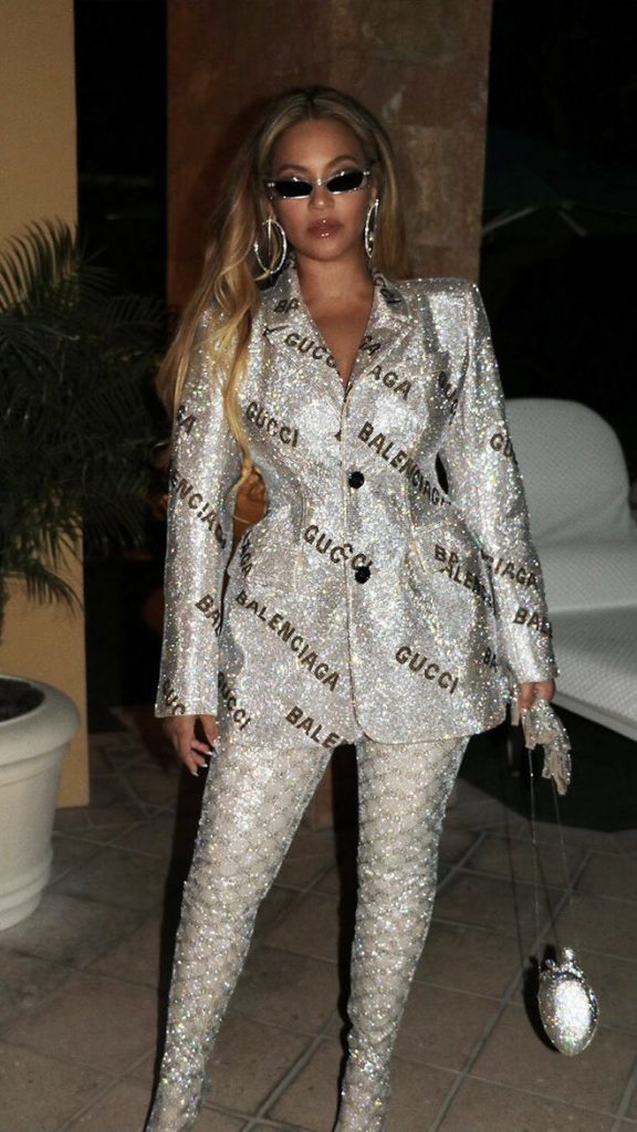 Beyonce in Balenciaga x Gucci Suit @ Jay Z’s birthday party in Las Vegas