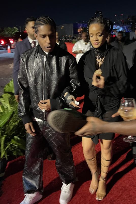 Rihanna attends Louis Vuitton Show tribute Virgil Abloh at Miami Beach